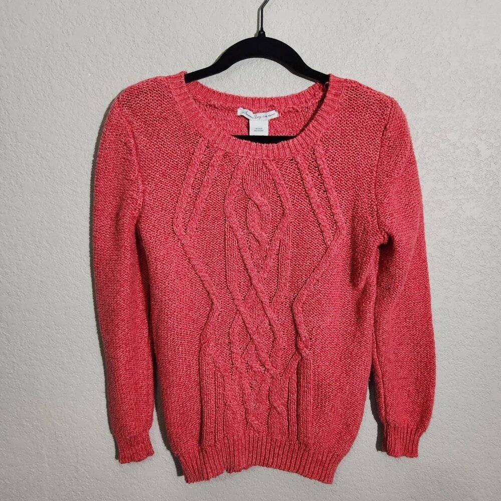American Rag Sweater Womens Medium Cable Knit Crewneck Pullover Acrylic Blend